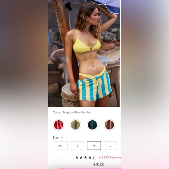 Free People Stripe Shorts - Picture 4 of 4